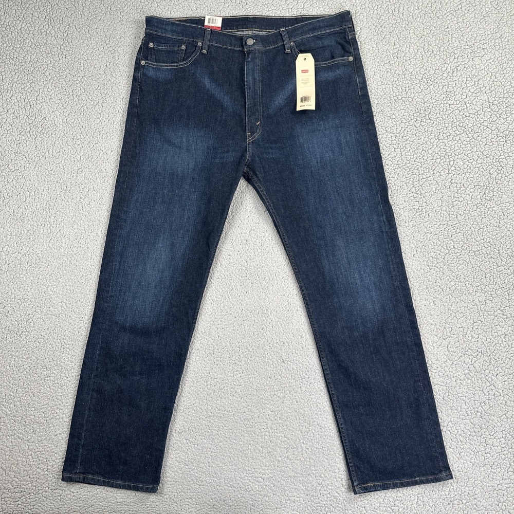 NWT Levi's 505 Jeans Men 40x32 Blue Straight Leg Regular Fit Dark Wash Stretch
